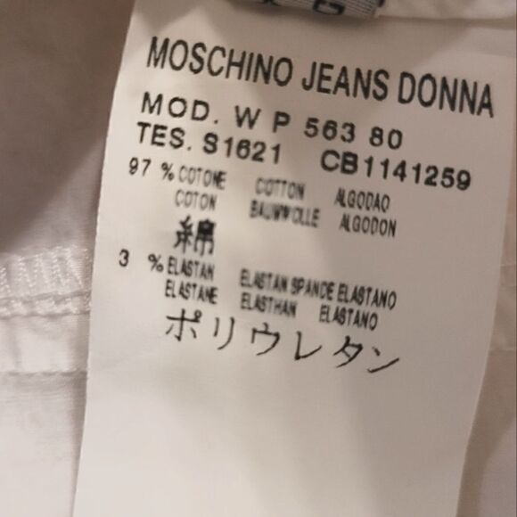 Love Moschino Jeans Donna Crop White Pants Size 2 - Picture 6 of 6
